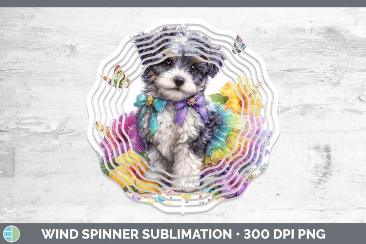 Dogs 04 Rainbow Summer Havanese Wind Spinner Sublimation Spi