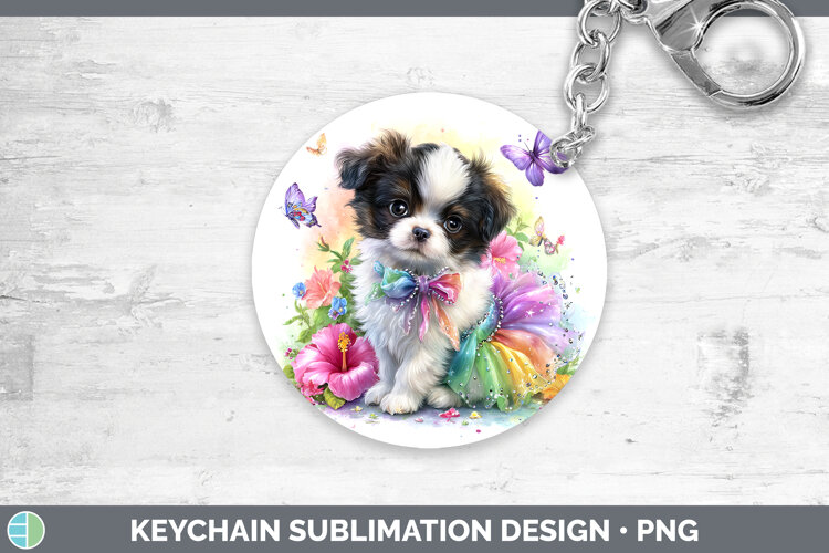 GorgeousDogs 04 Rainbow Summer Keychain design.