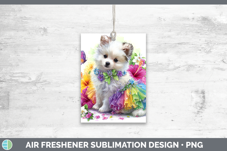 Dogs 04 Rainbow Summer Japanese Spitz Air Freshener Sublimat