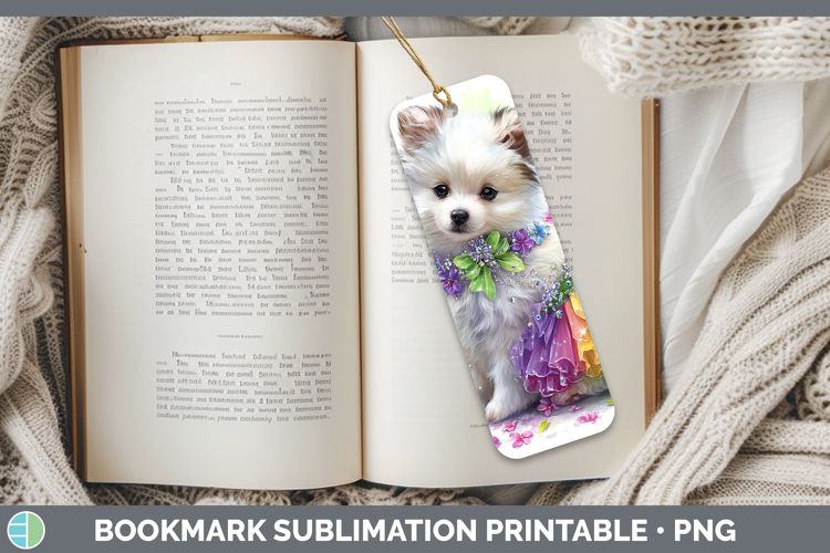 Dogs 04 Rainbow Summer Japanese Spitz Bookmark Sublimation P