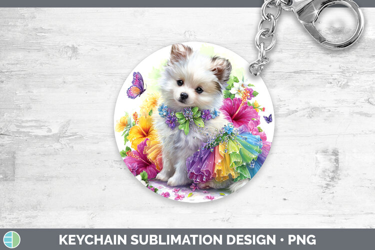 GorgeousDogs 04 Rainbow Summer Keychain design.