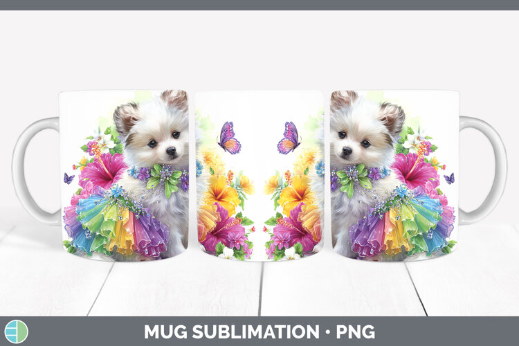 GorgeousDogs 04 Rainbow Summer Mug Wrap design.