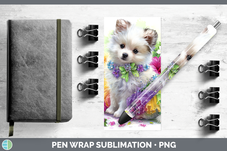 Dogs 04 Rainbow Summer Japanese Spitz Pen Wrap Sublimation P