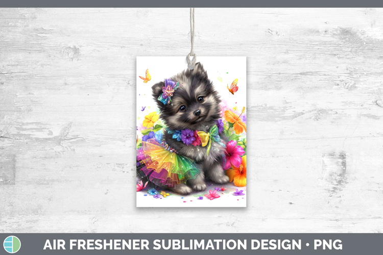 Dogs 04 Rainbow Summer Keeshond Air Freshener Sublimation Ca
