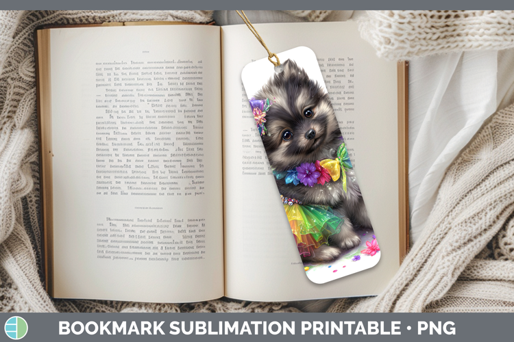 Dogs 04 Rainbow Summer Keeshond Bookmark Sublimation Printab