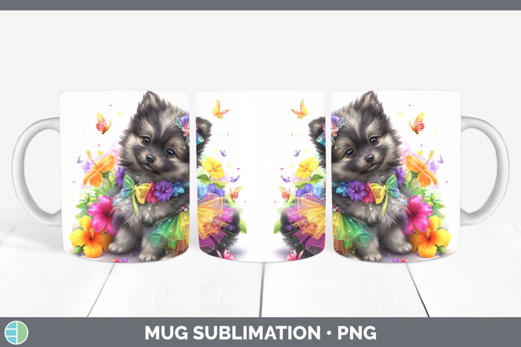 GorgeousDogs 04 Rainbow Summer Mug Wrap design.