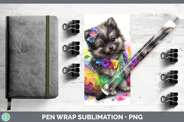 Dogs 04 Rainbow Summer Keeshond Pen Wrap Sublimation Pen Des