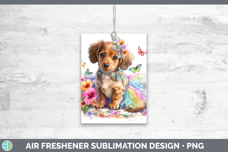 Dogs 04 Rainbow Summer Long-haired Dachshund Air Freshener S