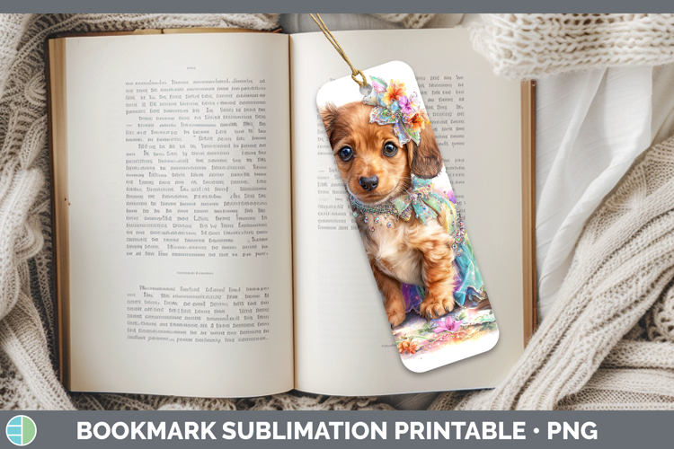 Dogs 04 Rainbow Summer Long-haired Dachshund Bookmark Sublim