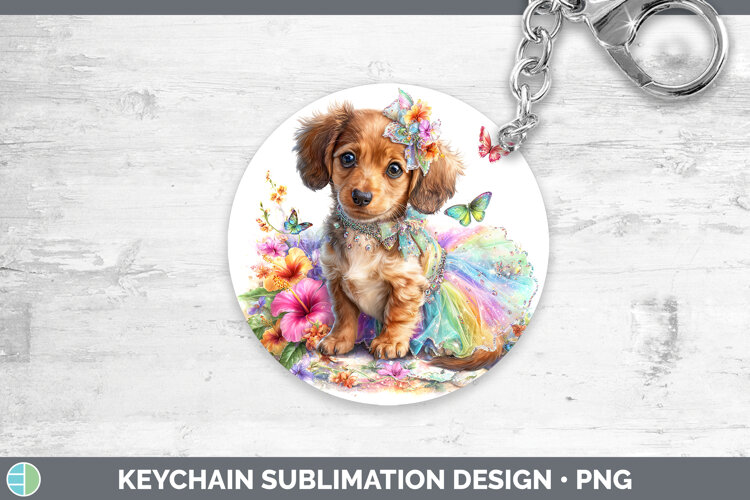 GorgeousDogs 04 Rainbow Summer Keychain design.