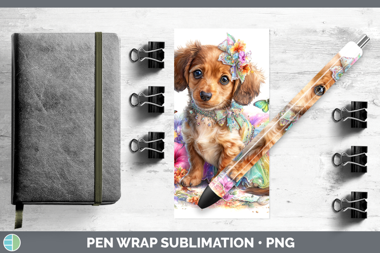 Dogs 04 Rainbow Summer Long-haired Dachshund Pen Wrap Sublim
