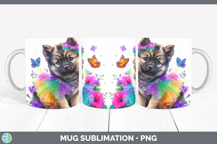 Dogs 04 Rainbow Summer Norwegian Elkhound Mug Wrap Sublimati