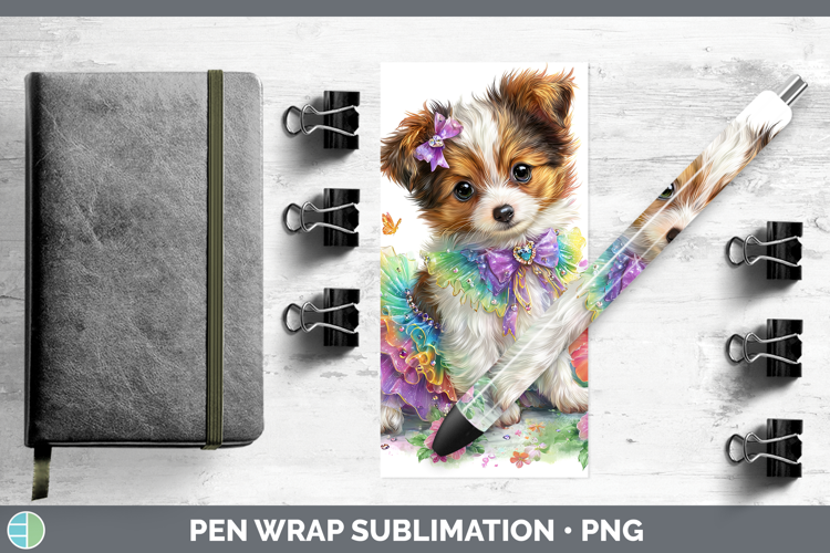 Dogs 04 Rainbow Summer Papillon Pen Wrap Sublimation Pen Des