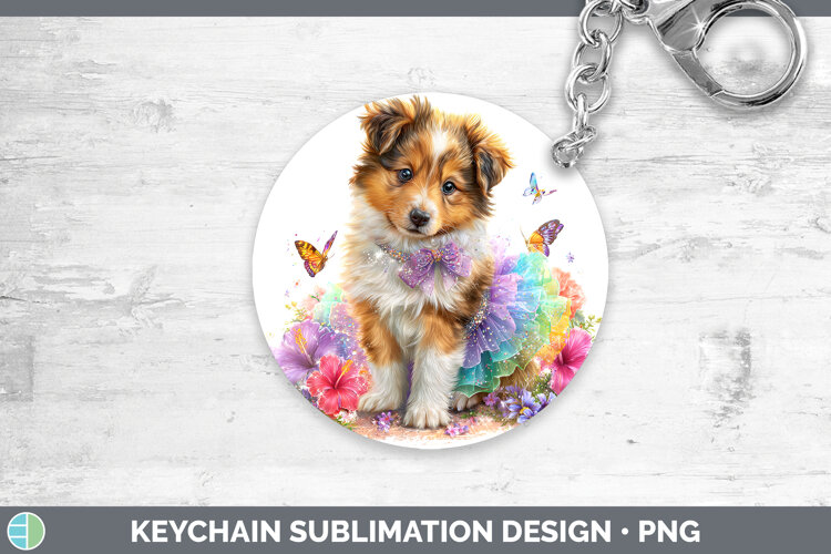 GorgeousDogs 04 Rainbow Summer Keychain design.