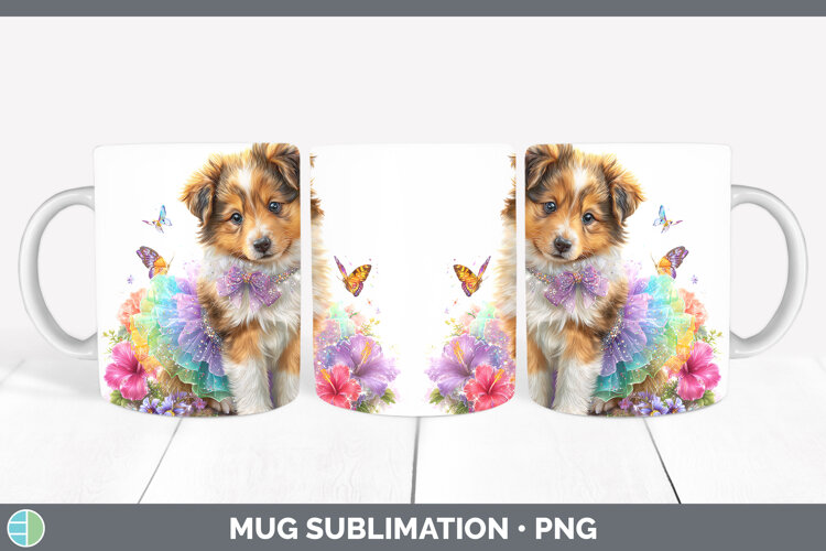 GorgeousDogs 04 Rainbow Summer Mug Wrap design.