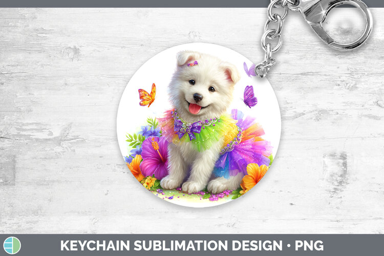 GorgeousDogs 04 Rainbow Summer Keychain design.
