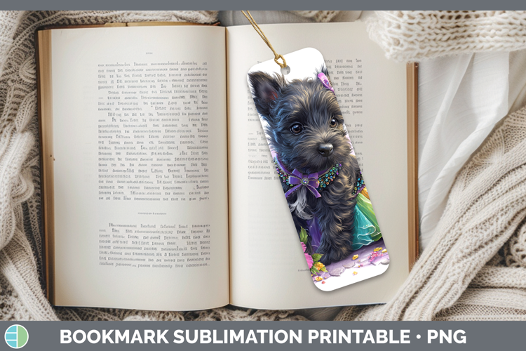 Dogs 04 Rainbow Summer Scottish Terrier Bookmark Sublimation