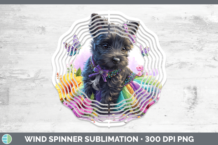 Dogs 04 Rainbow Summer Scottish Terrier Wind Spinner Sublima