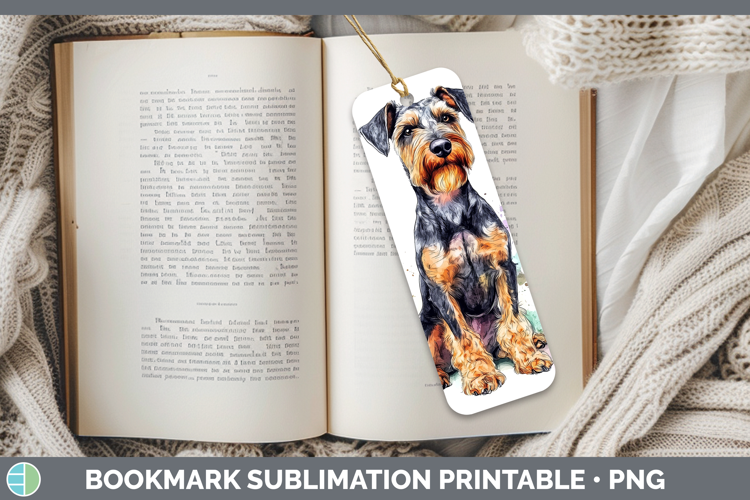 Dogs 04 Splash Airedale Terrier Bookmark Sublimation Printab