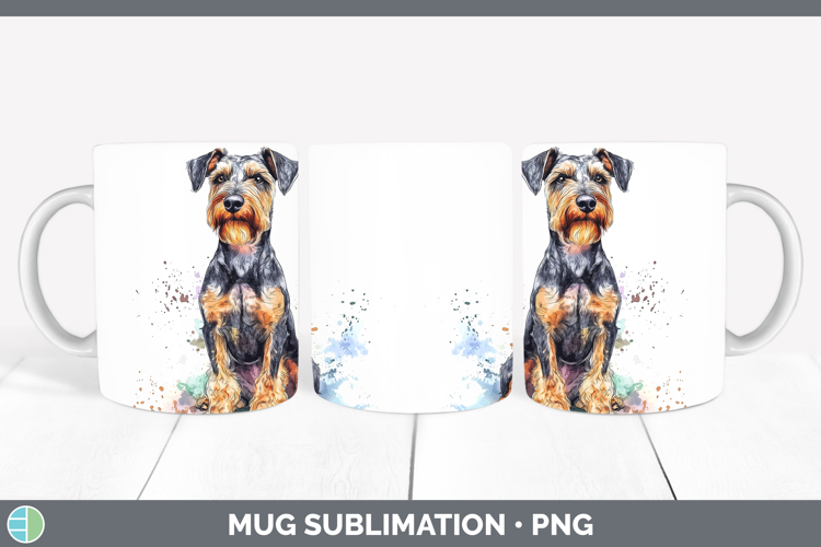 Dogs 04 Splash Airedale Terrier Mug Wrap Sublimation Coffee