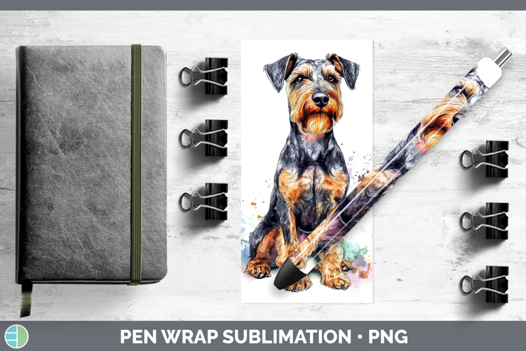 Dogs 04 Splash Airedale Terrier Pen Wrap Sublimation Pen Des