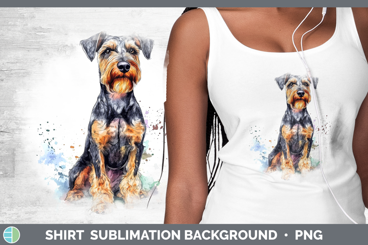 Dogs 04 Splash Airedale Terrier Shirt Sublimation Sublimatio