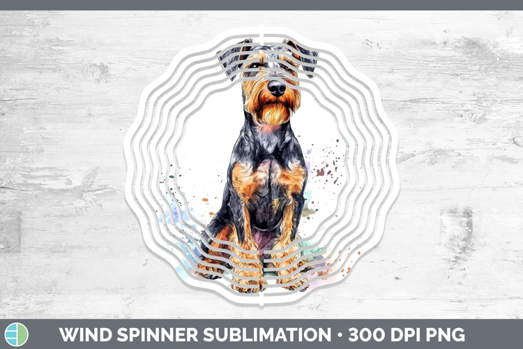 Dogs 04 Splash Airedale Terrier Wind Spinner Sublimation Spi