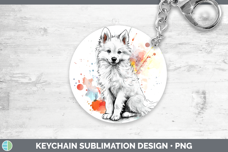 Dogs 04 Splash American Eskie Keychain Sublimation Keyring D