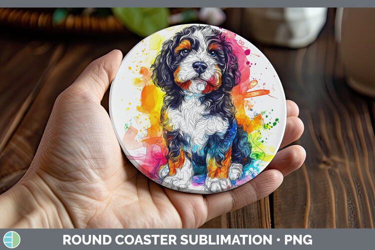 GorgeousDogs 04 Splash Round Coaster design.