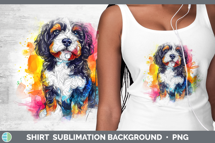 Dogs 04 Splash Bernedoodle Shirt Sublimation Sublimation Bac