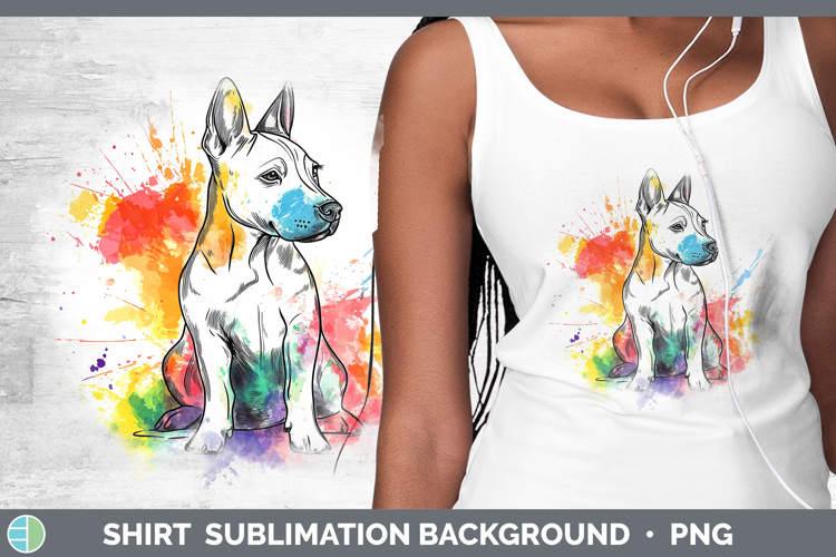 Dogs 04 Splash Bull Terrier Shirt Sublimation Sublimation Ba