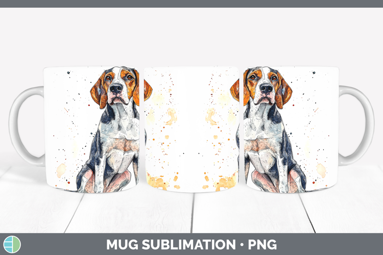 Dogs 04 Splash English Coonhound Mug Wrap Sublimation Coffee