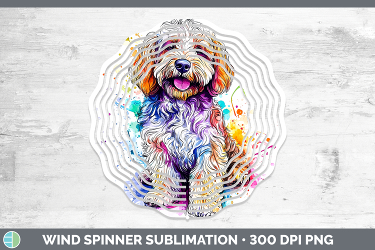 Dogs 04 Splash Goldendoodle Wind Spinner Sublimation Spinner