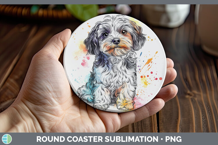 GorgeousDogs 04 Splash Round Coaster design.