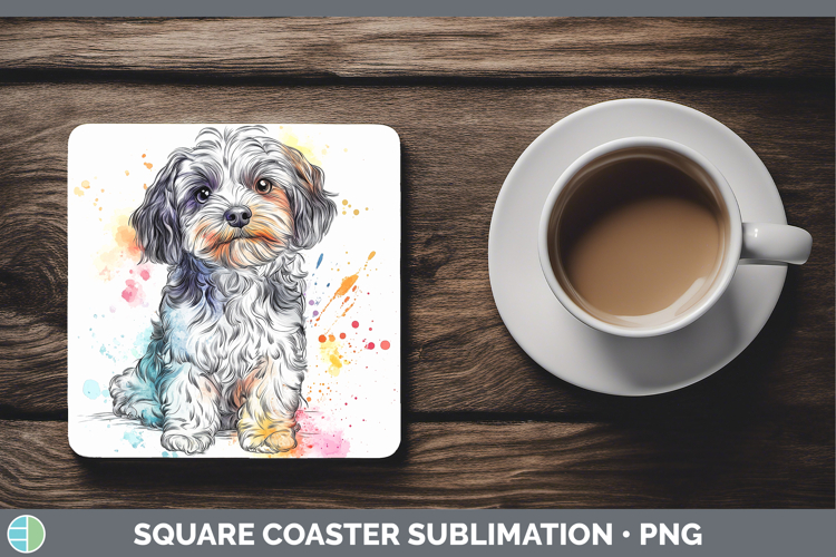 GorgeousDogs 04 Splash Square Coaster design.