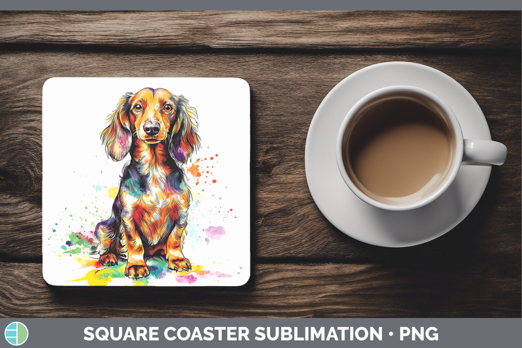 GorgeousDogs 04 Splash Square Coaster design.