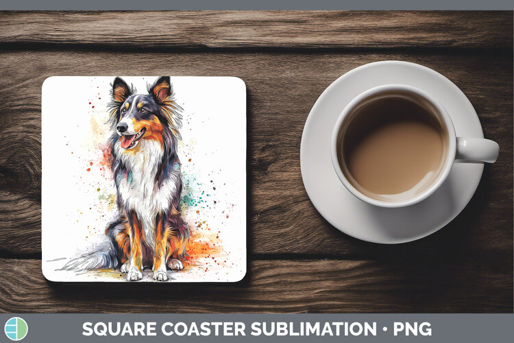 GorgeousDogs 04 Splash Square Coaster design.