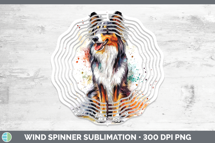 Dogs 04 Splash Rough Collie Wind Spinner Sublimation Spinner