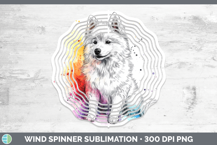 Dogs 04 Splash Samoyed Wind Spinner Sublimation Spinner Desi