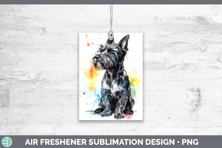 Dogs 04 Splash Scottish Terrier Air Freshener Sublimation Ca
