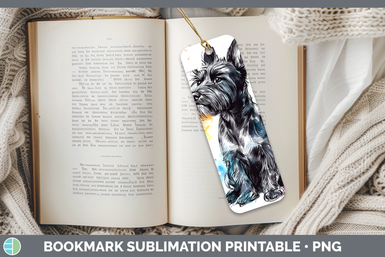 Dogs 04 Splash Scottish Terrier Bookmark Sublimation Printab