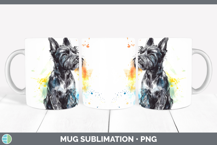 Dogs 04 Splash Scottish Terrier Mug Wrap Sublimation Coffee