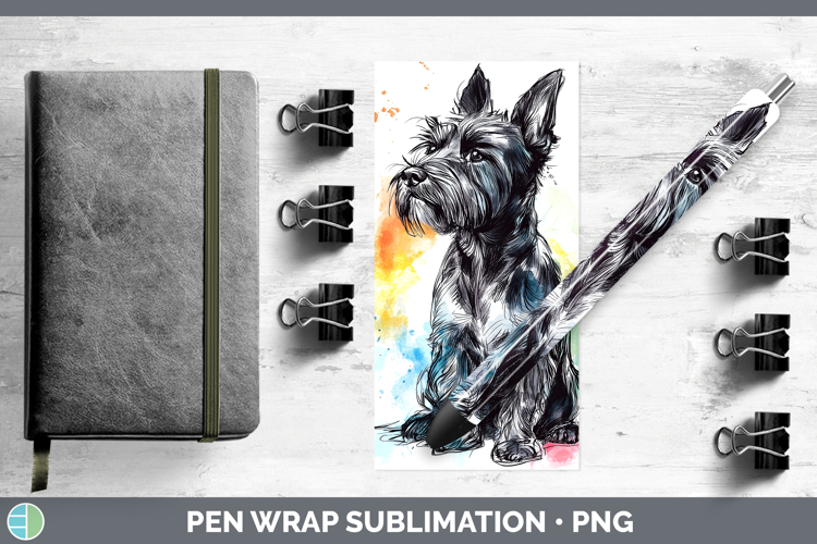 Dogs 04 Splash Scottish Terrier Pen Wrap Sublimation Pen Des