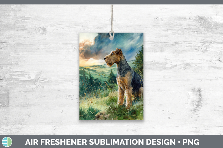 Airedale Terrier Dogs 04 Sunset Air Freshener Sublimation De
