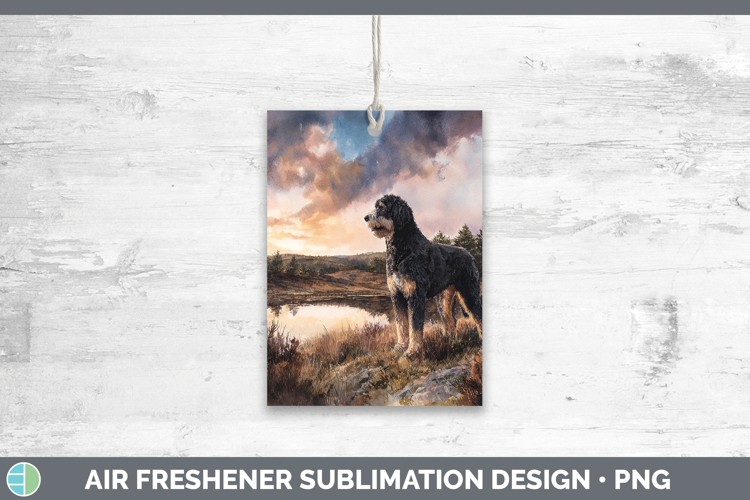 Bernedoodle Dogs 04 Sunset Air Freshener Sublimation Design