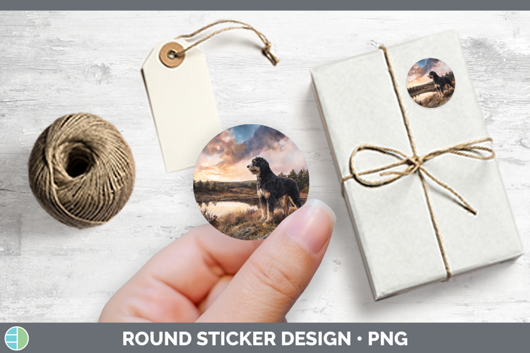 Bernedoodle Dogs 04 Sunset Stickers Design