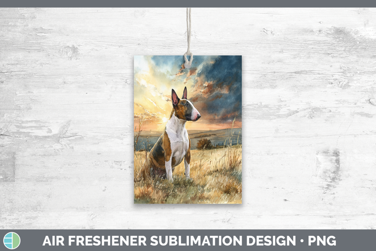 Bull Terrier Dogs 04 Sunset Air Freshener Sublimation Design