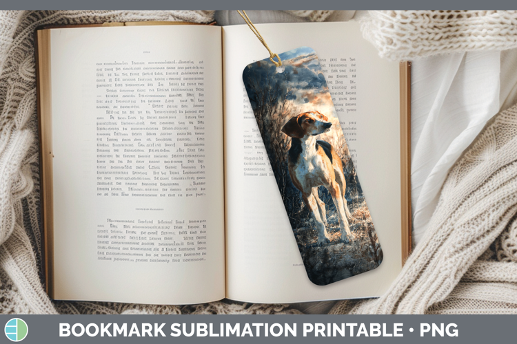 English Coonhound Dogs 04 Sunset Bookmark Sublimation Design