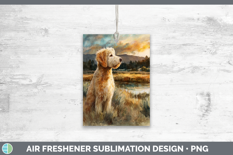 Goldendoodle Dogs 04 Sunset Air Freshener Sublimation Design