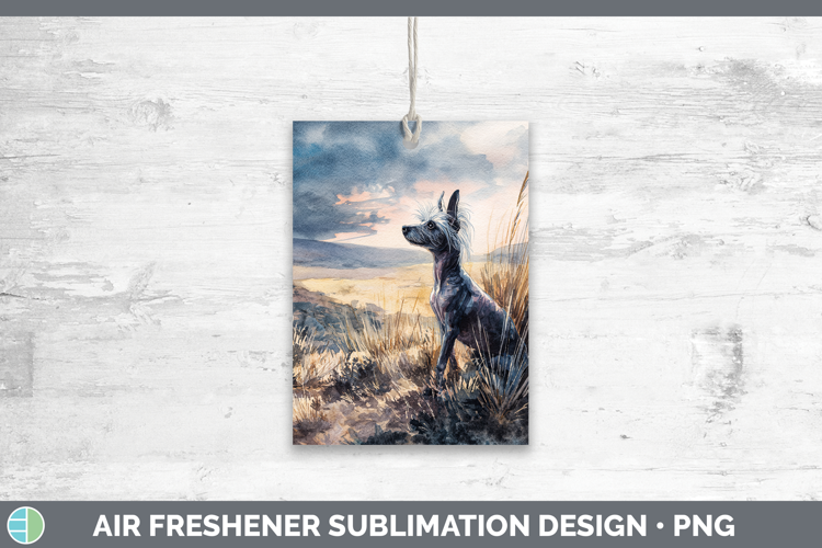 Hairless Chinese Crested Dogs 04 Sunset Air Freshener Sublim
